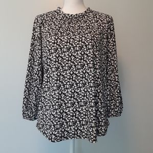 Adrianna Papell Top Black & White Medium